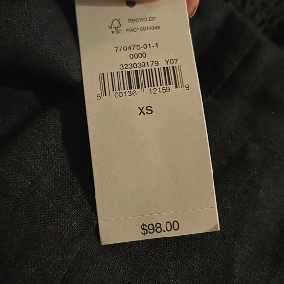 Gap Linen-Blend Square-Neck Maxi Dress Black NWT - Picture 5 of 5